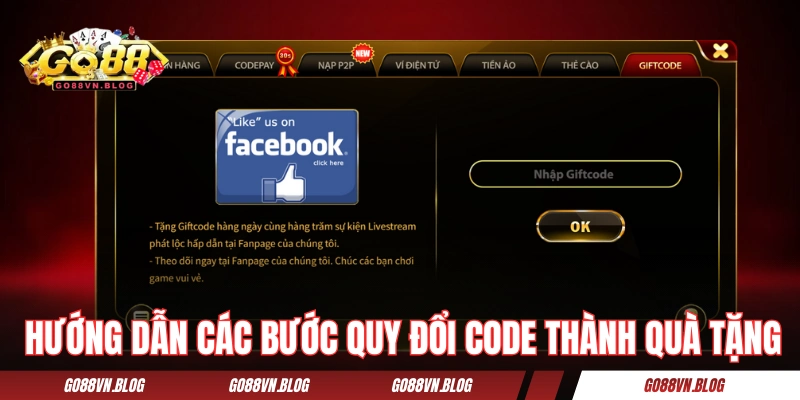 Hướng dẫn các bước quy đổi code thành quà tặng thật
